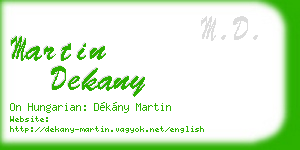 martin dekany business card